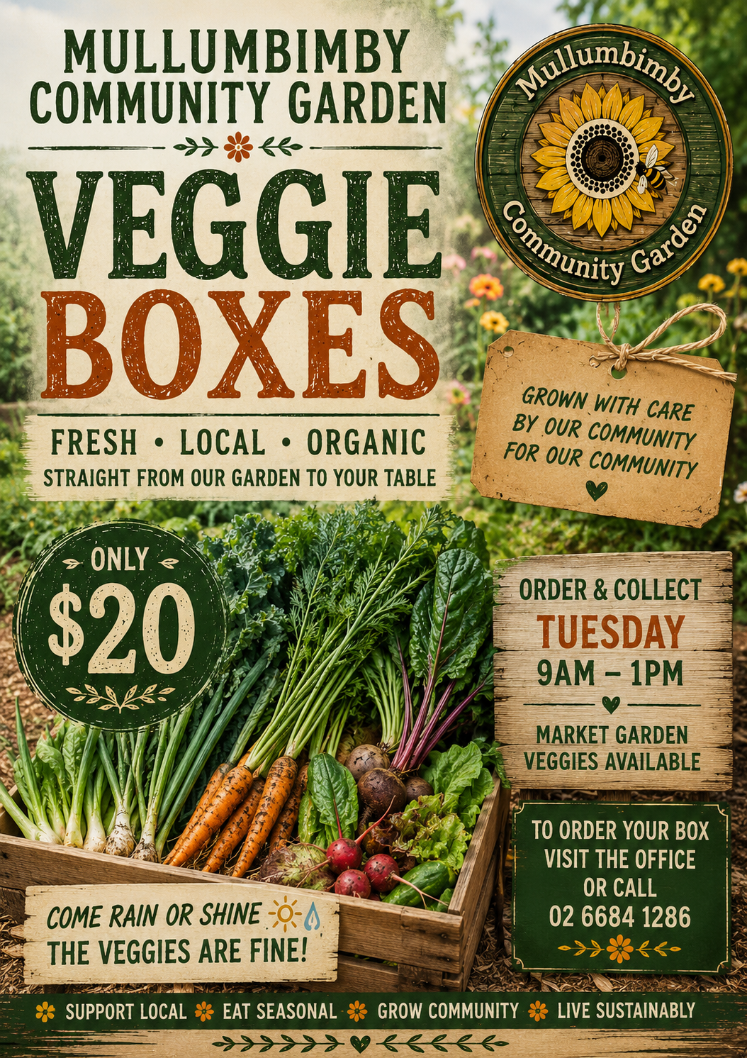 $20 veggie boxes from the market garden